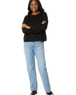 Eileen Fisher Round Neck Boxy Top Black Best