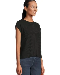 Eileen Fisher Round Neck Top Black Hot