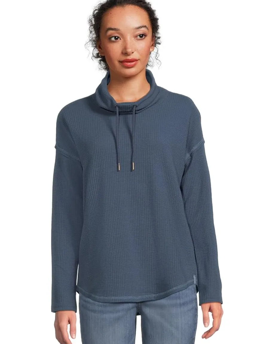 Women Lilla P Rounded Hem Mock Neck