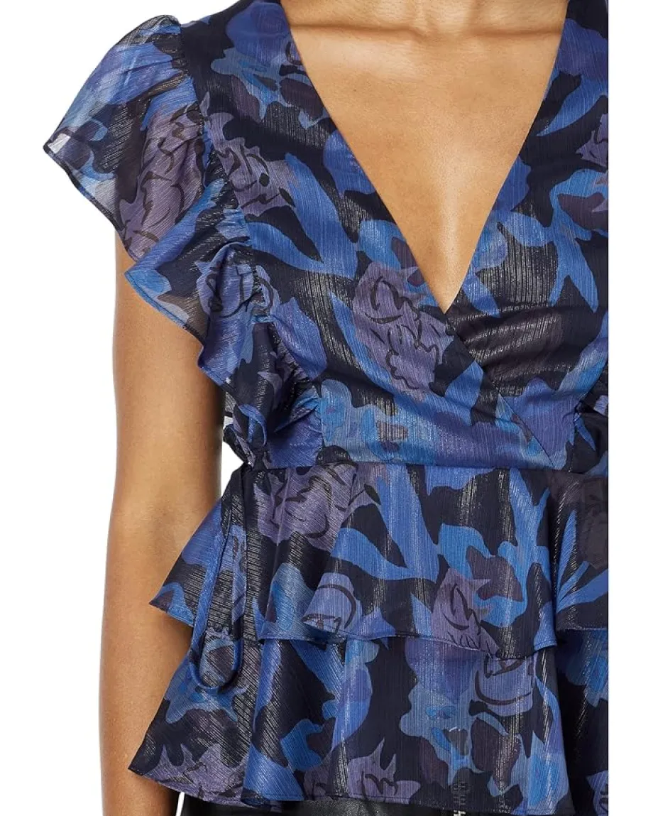 Ted Baker Rowyn Frill Detail Top with Tie Detail Dark/Navy Sale