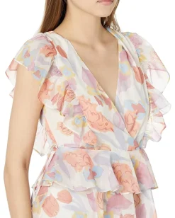 Women Ted Baker Rowyn Frill Detail Top with Tie Detail