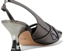 COACH Rowyn Metallic Leather Slingback Anthracite