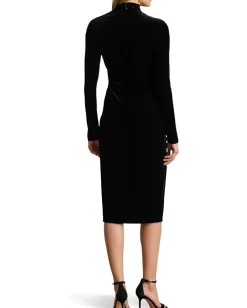 Women Lauren Ralph Lauren Ruched Velvet Asymmetrical Dress