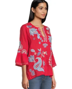 Women Johnny Was Ruffle Sleeve Blouse