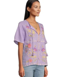 Johnny Was Ruffle Sleeve Field Blouse Bougainvillea Outlet
