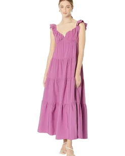Women English Factory Ruffle Sleeve Maxi Dress