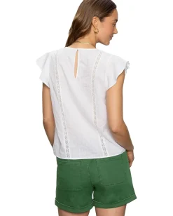 Sanctuary Ruffle Sleeve Shell White Discount