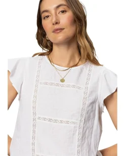 Sanctuary Ruffle Sleeve Shell White Discount