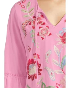 Johnny Was Ruffle Sleeve T-shirt Moonlite Mauve Discount