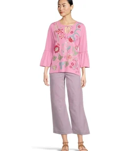 Johnny Was Ruffle Sleeve T-shirt Moonlite Mauve Discount