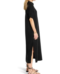 NIC+ZOE Rumba Linen Devon Tunic Dress Black Onyx Outlet