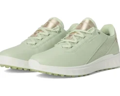 ECCO Golf S Casual Lace Waterproof Golf Shoe Matcha/Gold Metallic Best