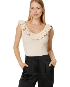 Women Ted Baker Samaha Rib Detail V Neck Knit Top