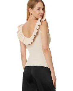 Women Ted Baker Samaha Rib Detail V Neck Knit Top