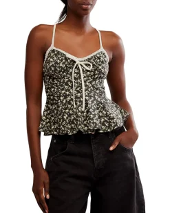 Free People Sammi Tank Washed Black Combo Clearance