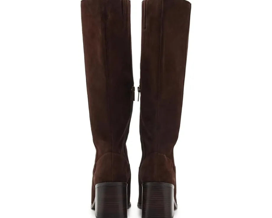 Vince Camuto Sangeti Wide Calf Stacked Heel Knee High Boot Brownie Hot