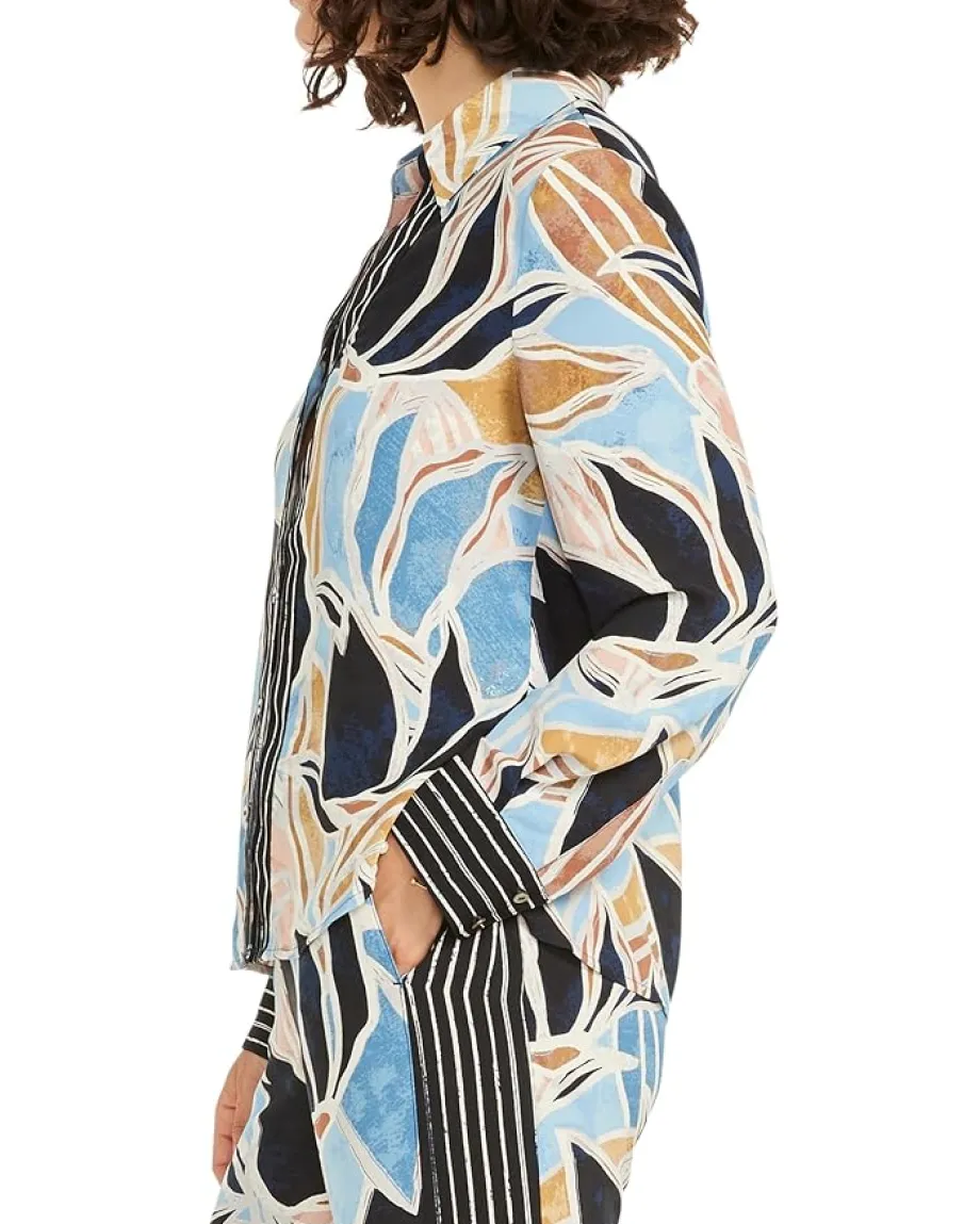 NIC+ZOE Sapphire Shades Shirt Blue Multi Outlet