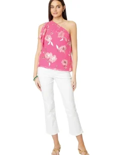 Women Lilly Pulitzer Sarahleigh One Shoulder Silk Blend Top