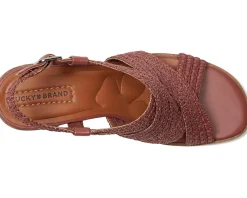 Lucky Brand Sasina Cut Out Heeled Sandals Rose Dusk Hot