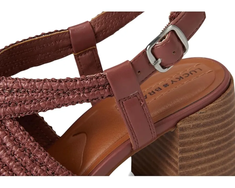 Lucky Brand Sasina Cut Out Heeled Sandals Rose Dusk Hot