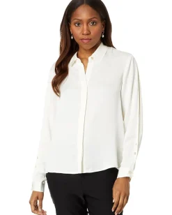 Women NIC+ZOE Satin Chiffon Shirt