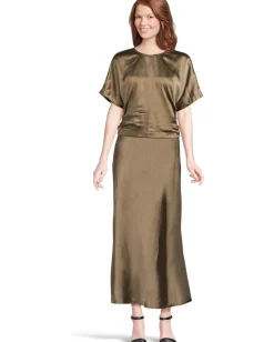 Lilla P Satin Dolman Short Sleeve Parsley Clearance