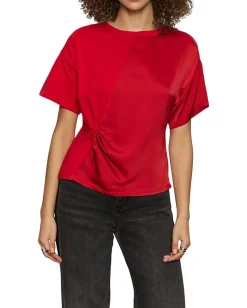 Sanctuary Satin Mix Tee Cherry Lacquer