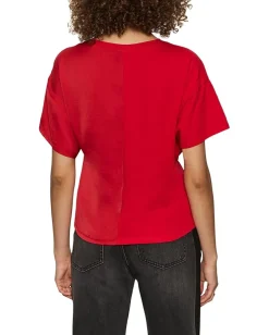 Sanctuary Satin Mix Tee Cherry Lacquer