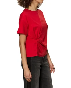 Sanctuary Satin Mix Tee Cherry Lacquer