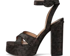 Sam Edelman Savannah Strappy Sandals Brown Leopard Glitz Multi Sale