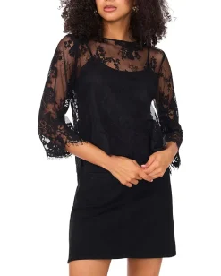 Women Vince Camuto Scalloped Hem Round Neck Long