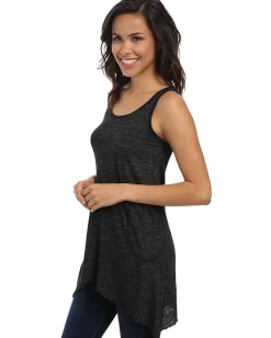 Women Allen Allen Scoop Neck Angled Tunic