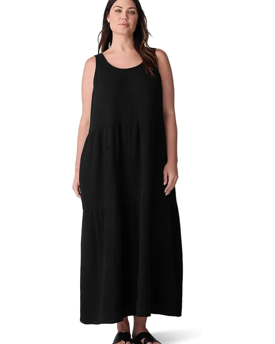 Eileen Fisher Scoop Neck Dress Black Discount
