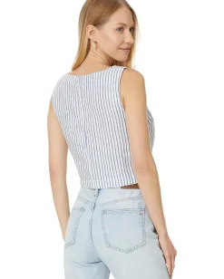 Women Madewell Scoopneck Crop Tank in 100% Linen
