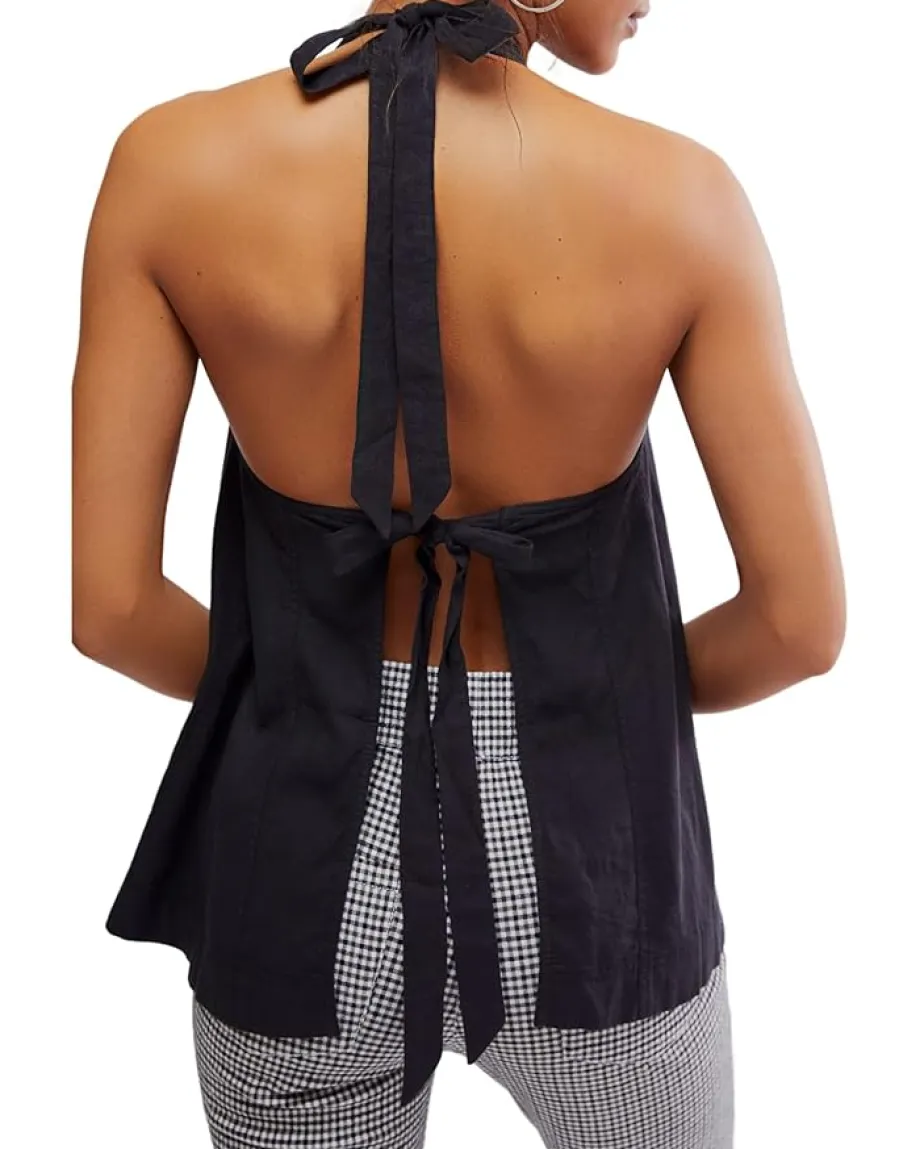 Free People Scout Halter Black Sale