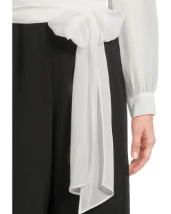 Women Calvin Klein Scuba Crepe Chiffon Combo Jumpsuit