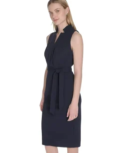 Women Calvin Klein Scuba Crepe Collar Self Tie