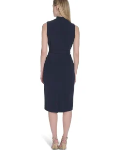 Women Calvin Klein Scuba Crepe Collar Self Tie