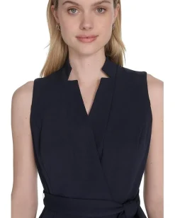 Women Calvin Klein Scuba Crepe Collar Self Tie