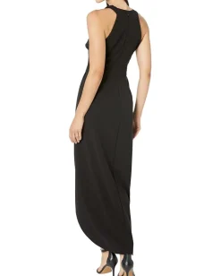 Women XSCAPE Scuba Crepe Halter Wrap