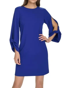 Calvin Klein Scuba Crepe Keyhole Sleeve Ultramarine Best