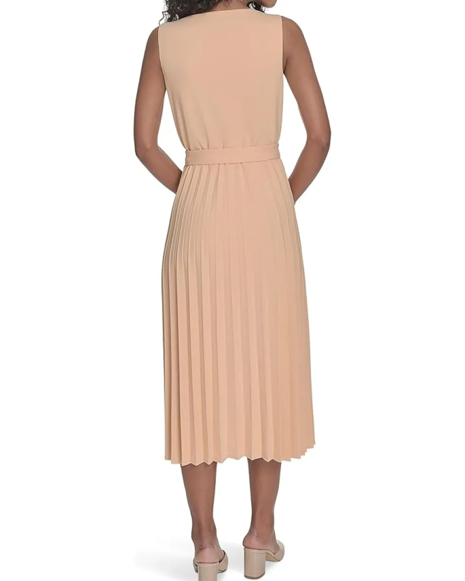 Women Calvin Klein Scuba Crepe Pleat Skirt Dress