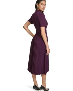 Women Calvin Klein Scuba Crepe Pleated Skirt Aline