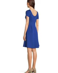 Women Calvin Klein Scuba Short Sleeve Solid Aline