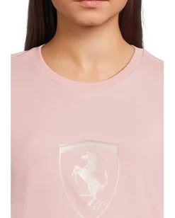 PUMA Scuderia Ferrari Tonal Shield T-shirt Mauve Mist Outlet