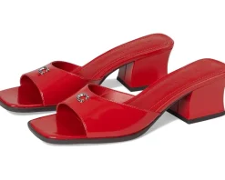 Women COACH Sculpted C Leather Block Heel Sandals