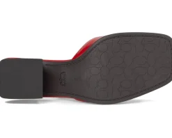 Women COACH Sculpted C Leather Block Heel Sandals