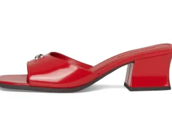 Women COACH Sculpted C Leather Block Heel Sandals