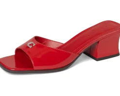 Women COACH Sculpted C Leather Block Heel Sandals