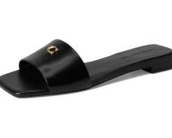 COACH Sculpted C Sandals Black New